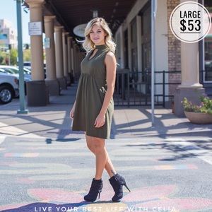 Olive Keyhole Dress